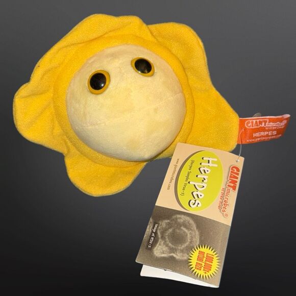 MICROBES Herpes STIs STDs Medical Gifts OBGYN Plush 5” WHITE Elephant Gift Funny - Picture 3 of 4